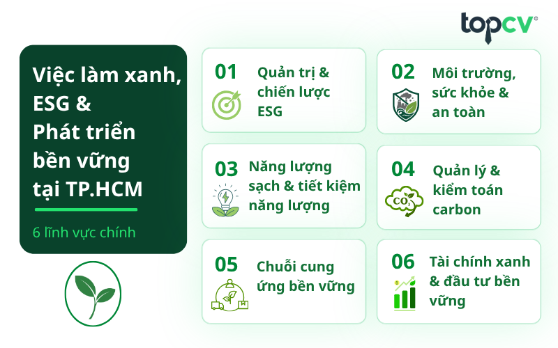 Các chuyên môn chính trong nhóm ngành xanh, ESG và Phát triển bền vững